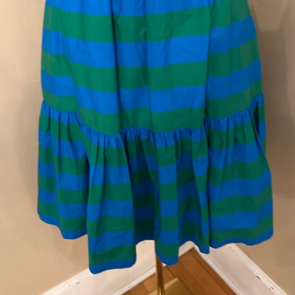 NEW HOPE FOR FLOWERS Small tiered mini slip dress in blue/green awning stripes - Picture 3 of 9